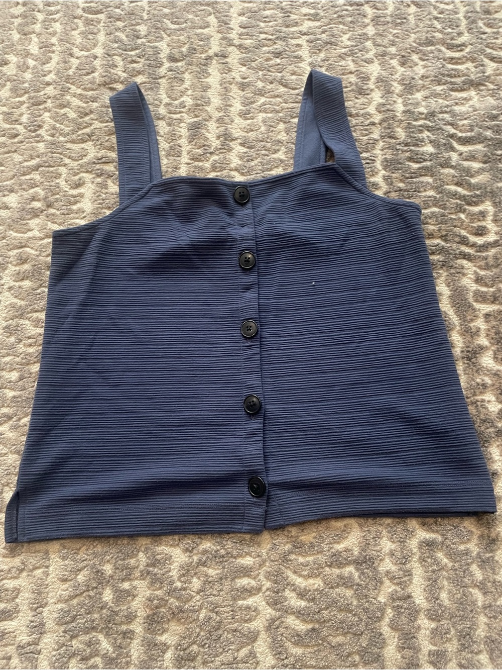 J. Crew Navy Ribbed Button-Down Tank